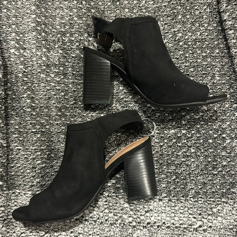 Chunk Heel Booties w/ Peep Toe